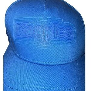 The Kooples Blue Cotton Logo Baseball Cap Adjustable Unisex One Size